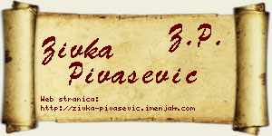 Živka Pivašević vizit kartica